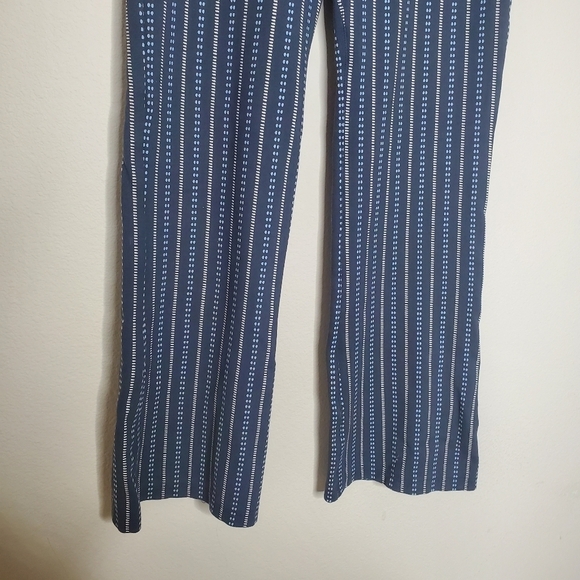 Betabrand Navy Blue Striped Bootcut Flared Ponte Career Yoga Trouser Dress Pants - Picture 7 of 9